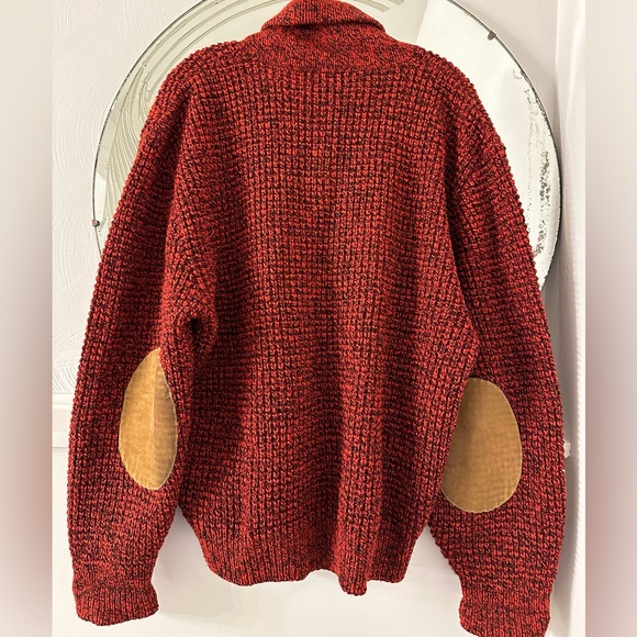 Vintage 80s American Eagle Wool-Blend Sweater with Suede Elbow Patches, Large - Picture 2 of 4